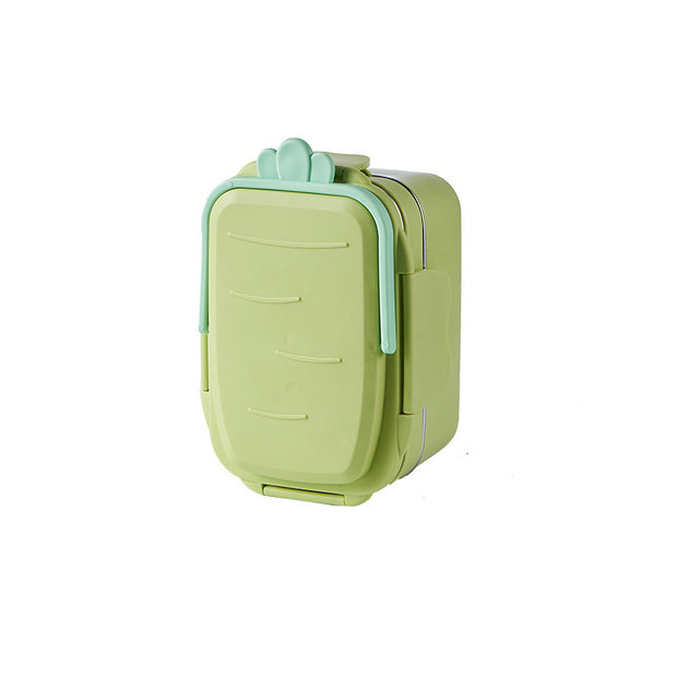Double-layer Stainless Steel Lunch Boxes Creative Cute Radish Portable