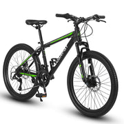 S26102 26 Inch Mountain Bike, Shimano 21 Speeds With Mechanical Disc Brakes, High-Carbon Steel Frame, Suspension Bikes Mountain Bicycle For Teenagers
