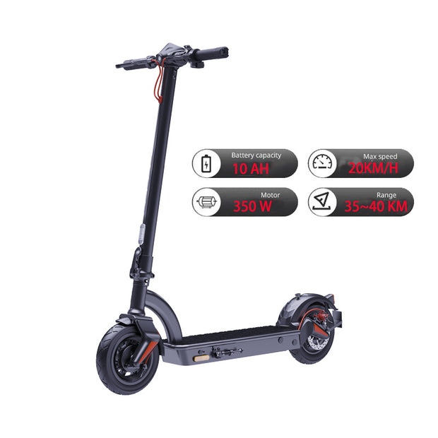 10inch Electric Scooter 36V 10H 350W For Adults Foldable Commuting Escooter, Max Speed 12.5mph & Range 25 Miles, 220Lbs Max Load