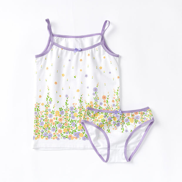 Summer Loungewear Kids Sling Pajamas Two-piece Set