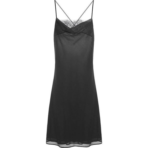 Sexy lace nightgown with suspenders