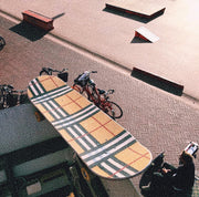 Brown Plaid Sandpaper Skateboard Sandpaper Ins Same Type Sandpaper Double Warped Longboard Diy