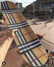 Brown Plaid Sandpaper Skateboard Sandpaper Ins Same Type Sandpaper Double Warped Longboard Diy