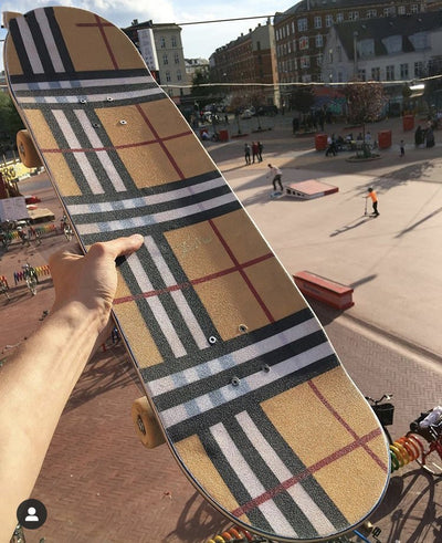 Brown Plaid Sandpaper Skateboard Sandpaper Ins Same Type Sandpaper Double Warped Longboard Diy