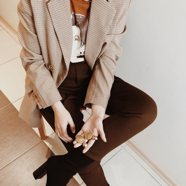 All-match double-breasted fashion classic blazer