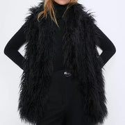 Faux fur effect vest vest