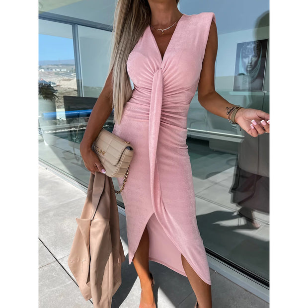 New Pleated Casual Dress Loose Vacation Dress Women