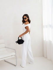 Sexy Jumpsuits For Women Falling Straps Business Rompers Elegant Straight Long Pants Rompers Fastened With A Zipper On The Side.