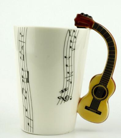 creative violin guitar ceramic mug