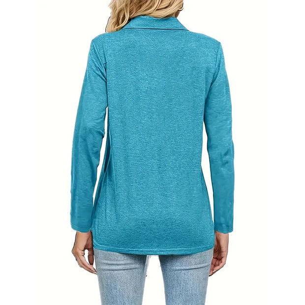 2 Packs Womens Polo Shirts Long Sleeve Business Casual Tops Collared V Neck Basic Tees Blouse