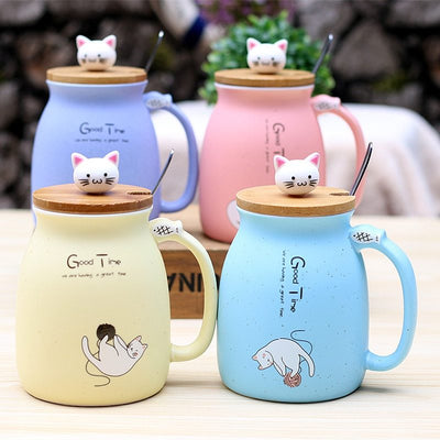 450ml cartoon cat ceramic mug