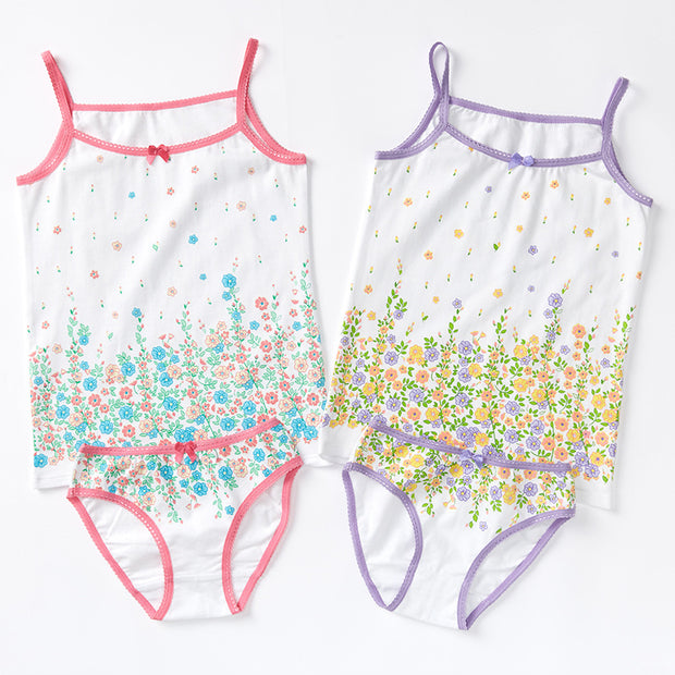 Summer Loungewear Kids Sling Pajamas Two-piece Set