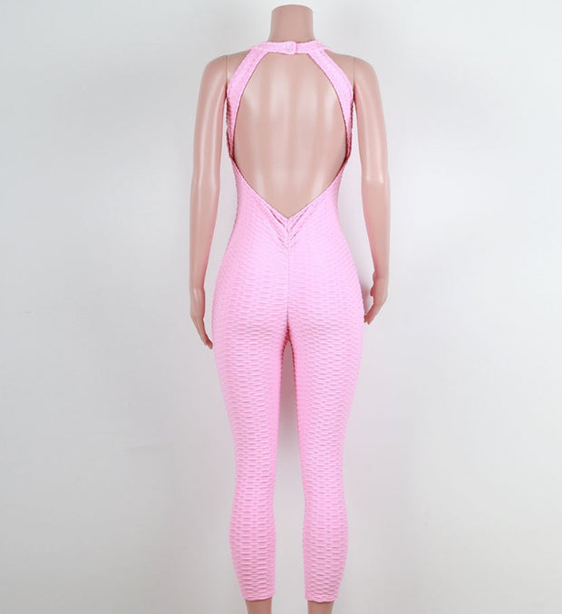 Yoga pants, honeycomb pants, female yoga fitness jumpsuit