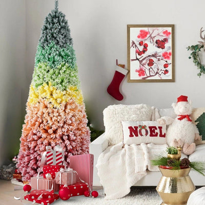 6ft unlit rainbow artificial Christmas tree with PVC tips