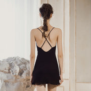 Sexy lace nightgown with suspenders