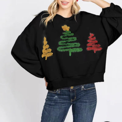 Women’s casual Christmas tree pullover long sleeve sweater