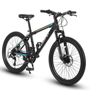 S26102 26 Inch Mountain Bike, Shimano 21 Speeds With Mechanical Disc Brakes, High-Carbon Steel Frame, Suspension Bikes Mountain Bicycle For Teenagers