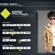 Boys' Mid-length Trend Casual Trench Coat