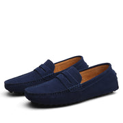 Men Casual Suede Leather Loafers Black Solid Leather Driving Moccasins Gommino Slip on Men Loafers Shoes Male Loafers Big Size