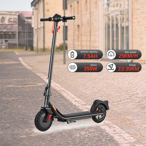 Personal Electric Scooter 36V 7.5AH 350W Foldable Commuting Escooter For Adults, Max Speed 12.5mph & Range 16 Miles, 220Lbs Max Load