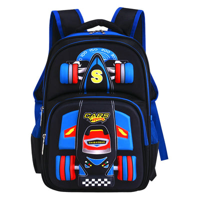 Boys 3D Car Trolley Backpack | Kids Rolling School Bag Car Design | Primary School Boys Luggage Backpack | Car-Shaped Trolley Bag for Kids | Cartoon Car Wheeled School Bag