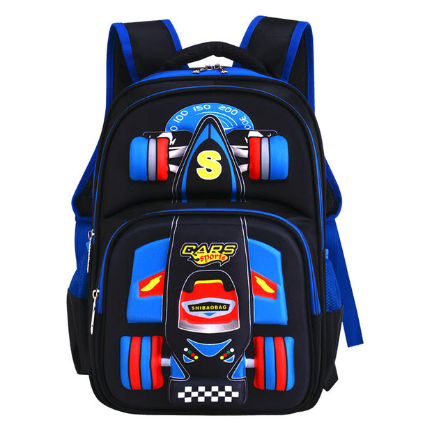 Boys 3D Car Trolley Backpack | Kids Rolling School Bag Car Design | Primary School Boys Luggage Backpack | Car-Shaped Trolley Bag for Kids | Cartoon Car Wheeled School Bag