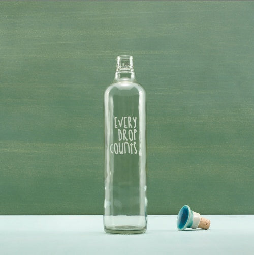 Drop Glass Water Bottle With Ceramic Stopper