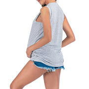 Maternity Tank Tops For Women Ruched Sleeveless Basic Tops Maternity Shirt Vest Pregnancy Tee