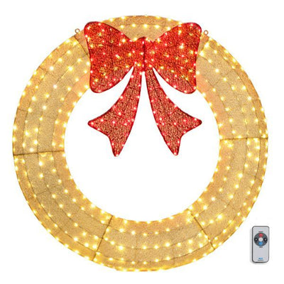 60-inch pre-lit outdoor Christmas wreath with 400 LED lights