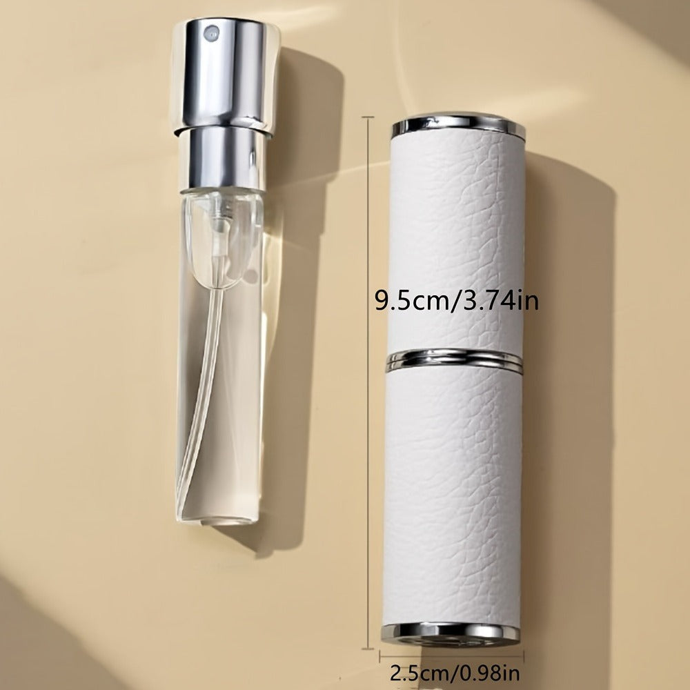 2pcs 8ml Empty PU Twist Perfume Spray Bottle Portable Mini Refillable Rotatable Fragrance Atomizer