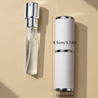 2pcs 8ml Empty PU Twist Perfume Spray Bottle Portable Mini Refillable Rotatable Fragrance Atomizer