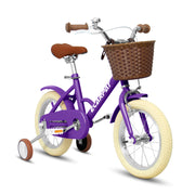 Kids'Bike Girls Bike 12or14 Inch Wheels,1-Speed Child Bicycles For 2-6 Years,With Removable Training Wheels Baby Toys,Front V Brake,Rear Holding Brake