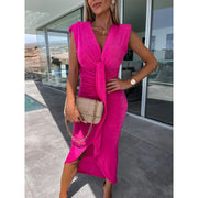 New Pleated Casual Dress Loose Vacation Dress Women