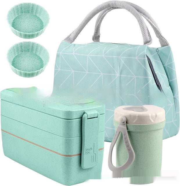 Amazon 8-piece Set Japanese Lunch Box Suit Thermal Bag Breakfast Soup Cups Bento Box Set Suit