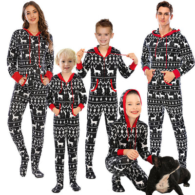 Christmas one-piece home pajamas for parent and child